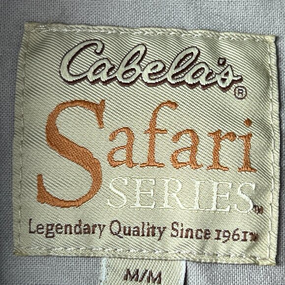 Cabelas Safari Series Shirt Jacket Mens Medium Camo Long Sleeve Button Up Drawst - Picture 3 of 7